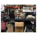 Table lot top and bottom assorted household