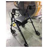 Walker with seat and brakes