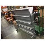Rolling metal librarians cart with folding