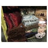 Lot of throw pillows and more