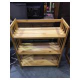 Wooden folding shelf