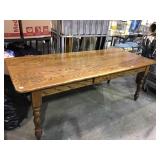 7 foot long oak Shiery table with single drawer