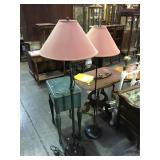 Pair of metal floor lamps