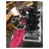 Snowboarding/skiing lot incl. atomic board with