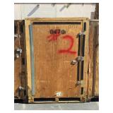 Wooden storage crate w/contents, costumer must