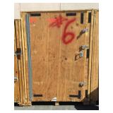 Wooden storage crate w/contents, costumer must