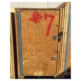 Wooden storage crate w/contents, costumer must