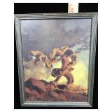 Antique framed Maxfield Parrish print