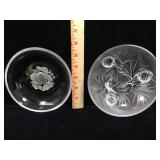 Pair of signed crystal bowls - Val St. Lambert &