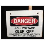 Vintage enamel on steel High Voltage KEEP OFF