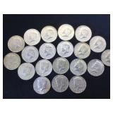20 - 40% Silver Kennedy Half Dollars, various