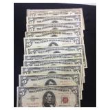 3- $5 Silver Certificates, 1934A,2-1953, 1953 B