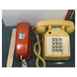 2 vintage cable phones by ITT and The Trimline