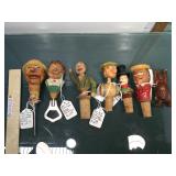 Vintage Carvedwood  bottle stoppers, bottle