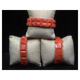 3 sponge coral bracelets