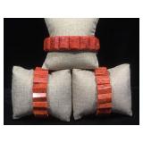 3 sponge coral bracelets