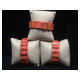 3 sponge coral bracelets