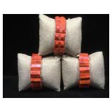 3 sponge coral bracelets