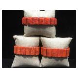 3 sponge coral bracelets