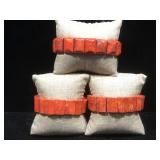 3 sponge coral bracelets