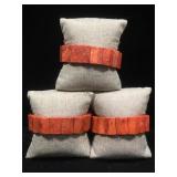 3 sponge coral bracelets