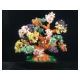 Multi gemstone prosperity tree, approx 12 inch