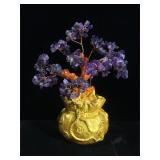 Amethyst prosperity tree, approx 10 inches tall