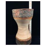 Pine log carved and polished vase