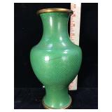 9 inch tall Asian Cloissone vase