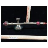 Asian white brass and stone pipe