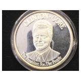 1 oz. Troy .999 Fine Silver Clinton-Gore Token