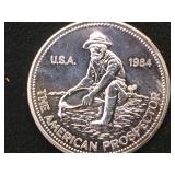1- oz. Troy .999 Fine Silver Prospector Token