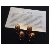 Set of 4- 1 oz. each .999 Copper Bullets