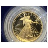 1/10 oz. Gold  1990 $5 American Eagle