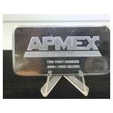 10 Troy Oz. .999 Fine Silver Bar, APMEX