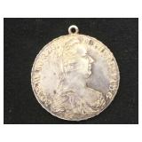 1780 Austria Maria Theresa Silver Thaler pendant,