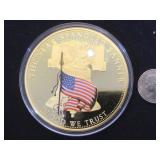 24k -plated STAR SPANGLED BANNER MEDALLION,w/coa