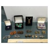 Lapis and mookaite necklace w/cufflinks