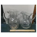 American Brilliant cut pitcher and Atlas Cut