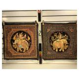 Antique Asian trapunto knit & sequenced wall