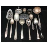 Plated silver spoons & more