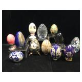 Stone eggs, abalone egg, Fenton egg, cloisonné