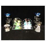 Cut glass & handmade art glass figures