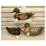 Carved wooden ducks