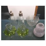 Lot 6 Antique and Vintage glass lamp shades, inc