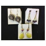 3- pairs of fashion earrings