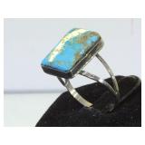 Sterling & Turquoise Southwest style ring, size