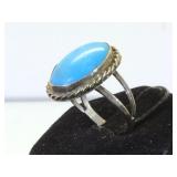 Sterling & Turquoise  Southwest style ring, size