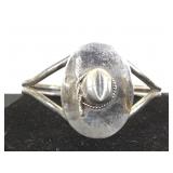 Sterling Cowboy Hat Cuff Bracelet, 28.2g