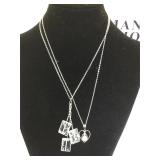 2- Sterling necklaces, 1- crystal pendant, 1-